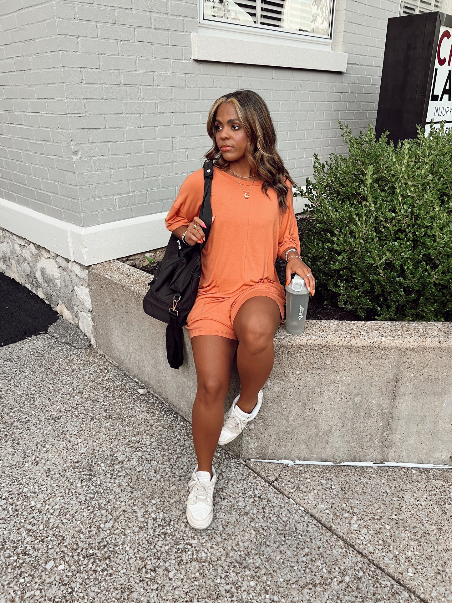 On The Go Romper - Rust